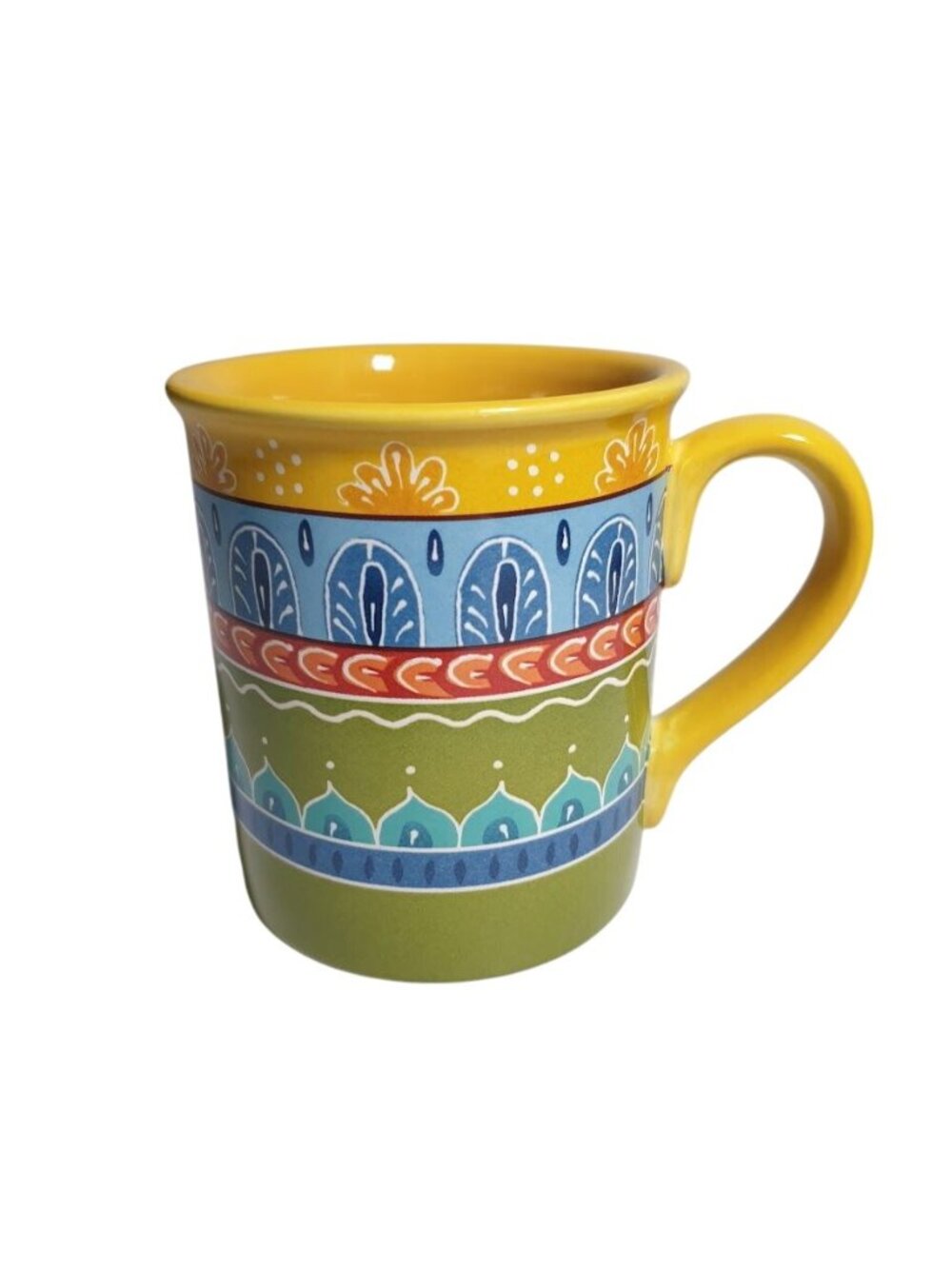 Nancy Green Ceramic Mug Certified International Replacement Coffee Yellow Aztec